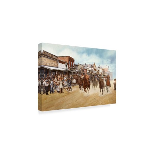 Les Ray 'Race Down Shawnee Street' Canvas Art,16x24